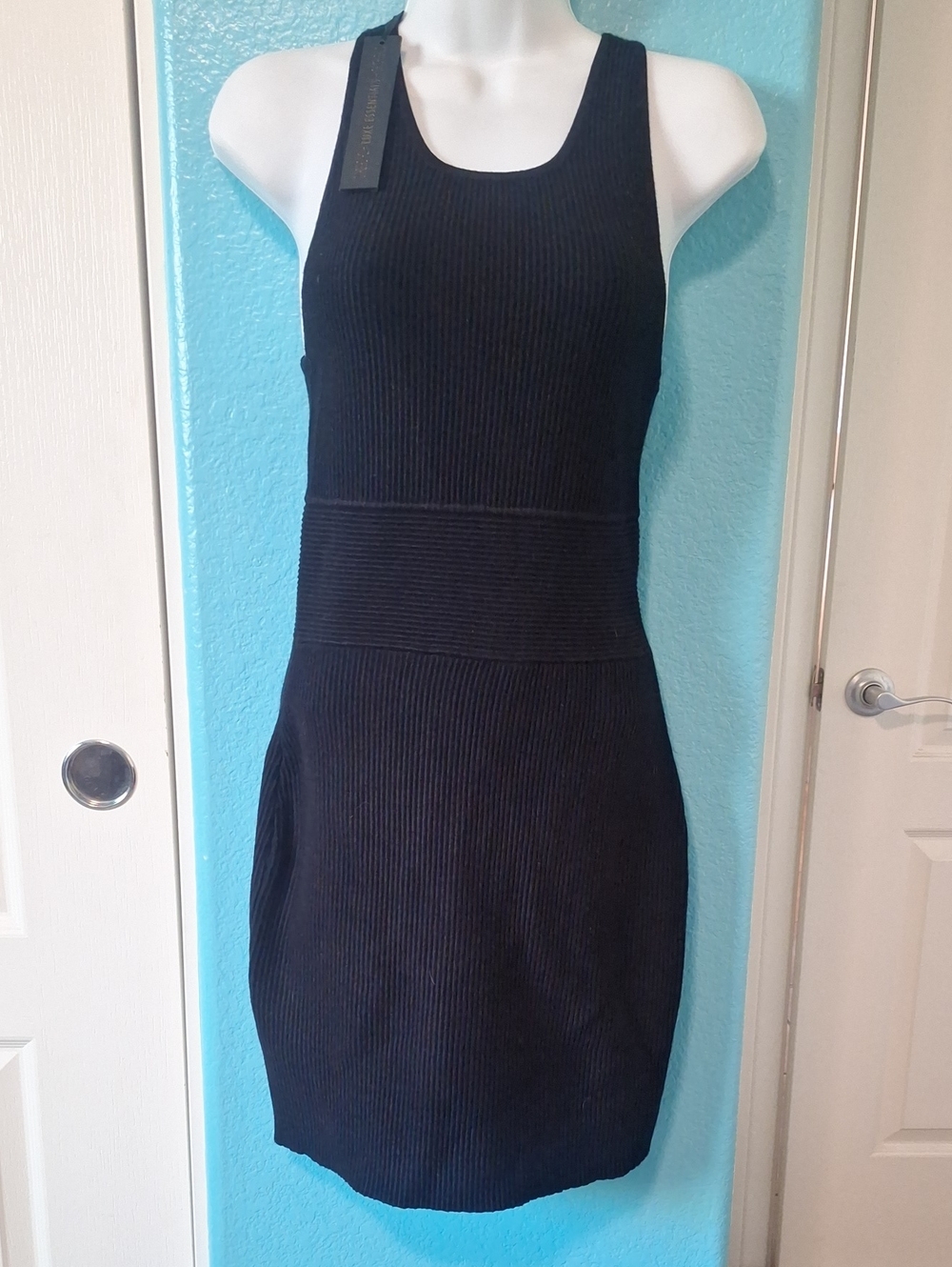 House of Harlow 1960 Black Ribbed Tank Dress NWTS